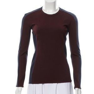 3.1 Phillip Lim Burgundy and Navy Long Sleeve Tee